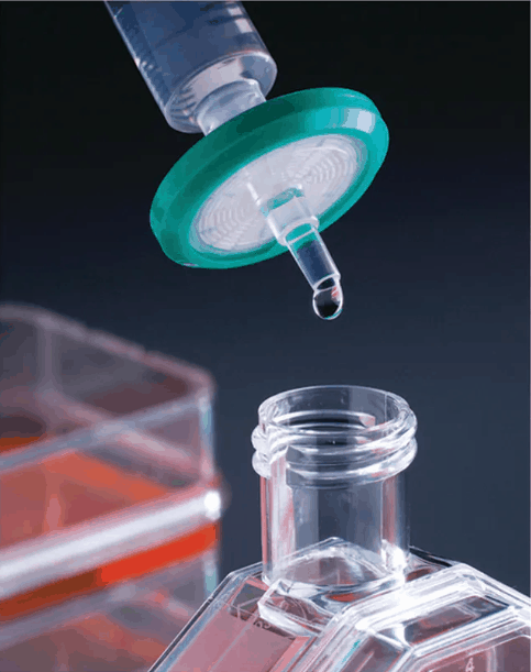 What is the flow rate of the syringe filter? And how does it affect filtration?